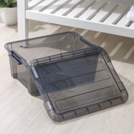 Storage container with a KIP lid, 11 l, 37.5 × 28.5 × 16 cm, black color is transparent-3