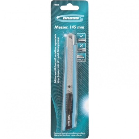 Wallpaper knife GROSS, 145 mm, ABS plastic case, 9 mm blade, SK-5-4