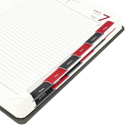 Dated 2025 diary, Escalada, A4, 120 sheets, soft cover, artificial leather, foil embossing, liesse, block 70 g/m2, black-11