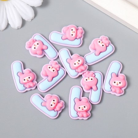 Decor for creativity "Number 1 with an animal" set 10 pcs 2.4x1.6 cm-2