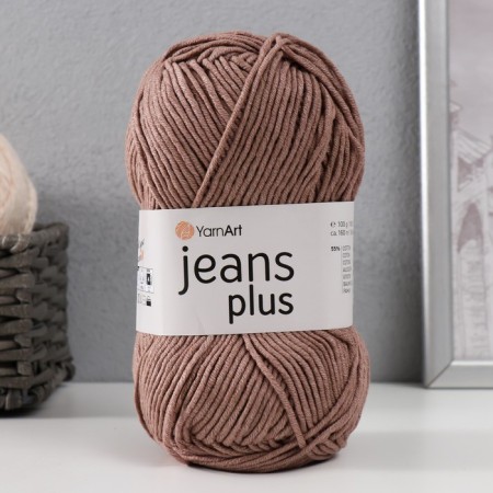 Yarn "Jeans Plus" 55% cotton, 45% acrylic 160m/100g (71 milk -hub)-4