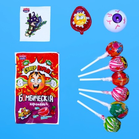 Caramel on a stick in a set with a gift "Lizunets Maxi Bombic" 112 g-1