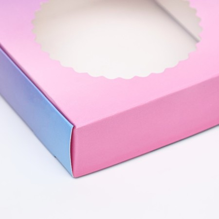 Box the team with a window, "pink-blue", 11.5 x 11.5 x 3 cm-3