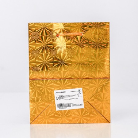 Gift, foil package, "gold" 14 x 11 x 5 cm mix-1