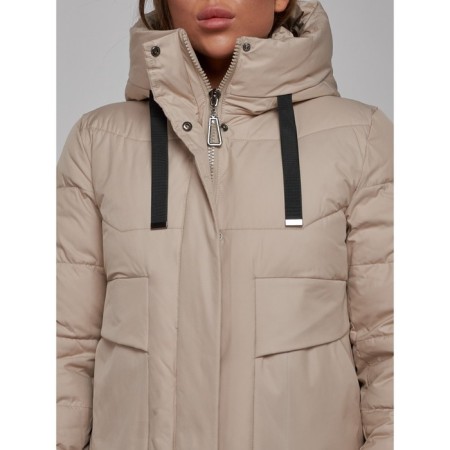 Coat insulated winter female, size 44, beige color-11