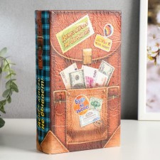 Safe wood book leather 