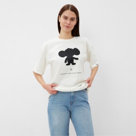T-shirt KAFTAN Cheburashka size 52-54, white-1