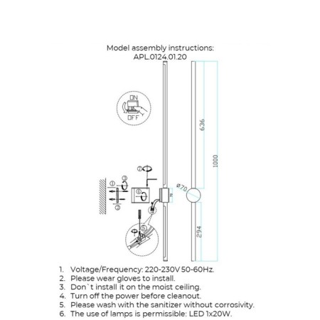 Wall lamp (sconces) Gabi LED 4000K 20W-4