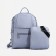 Women's backpack made of artificial leather with a zipper, 4 pockets, bag, gray-blue color
