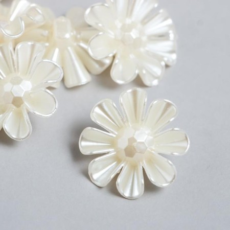 Decor for creativity Plastic "Flower-Goffra Pearl" set 10 pcs 1.2x3.1x3.1 cm-1