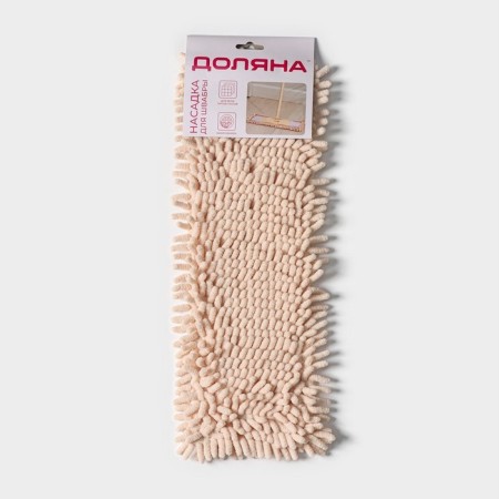 Nozzle for a flat mop of the share "pastel", 43 × 13 cm, microfiber booklies, beige color-5