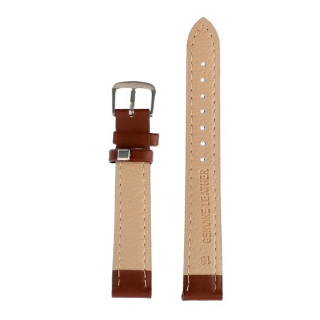 Watch strap, 16 mm, genuine leather, L-20 cm, brown-2