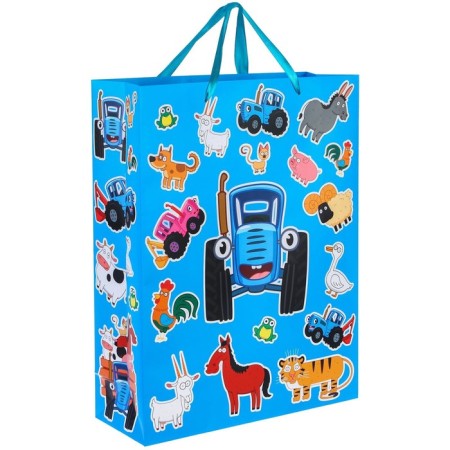 Laminated vertical, blue tractor, 31 x 40 x 11.5 cm, mix-7