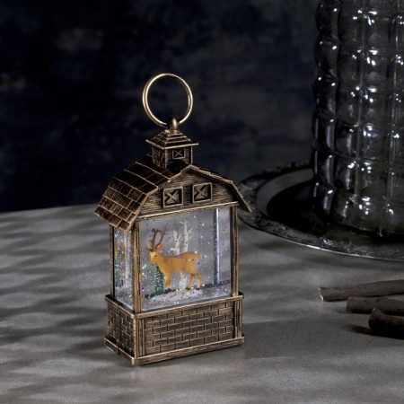 LED figure "Lantern with a deer" 7.5 × 14 × 4.2 cm, plastic, batteries AG13x3, glow warm white-1