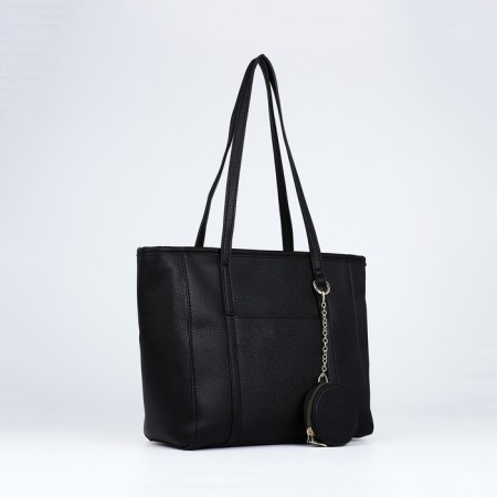 Bag Female Tout with zipper, black color-2