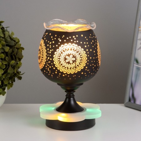 Aroma lace with backlight "Patterns" E14 40W +RGB black 12.5x12.5x23 cm-1