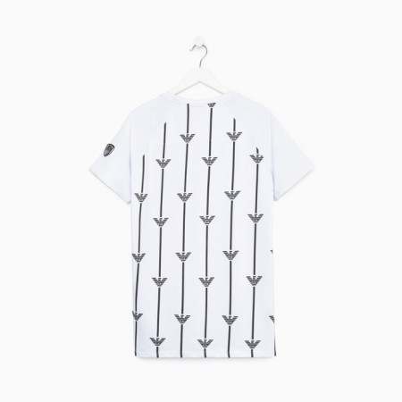T -shirt male, white color/print mix, size l-10