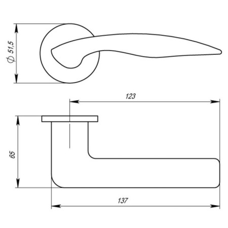 Separate handle Wave URS AB-7, bronze color-1