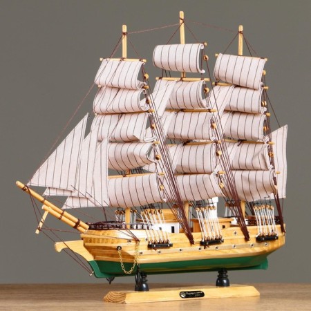 Souvenir medium “Vicksen” ship, side of light wood, sail mix, 42x49x10 cm-1