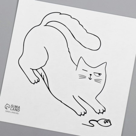 Tattoo on the body Black "Cats Mouse" 6x6 cm-5