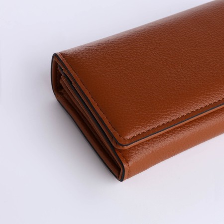 Women's wallet on a magnet, brown color-2
