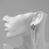 Earrings with the removable element "Transformer" circle, white color in silver
