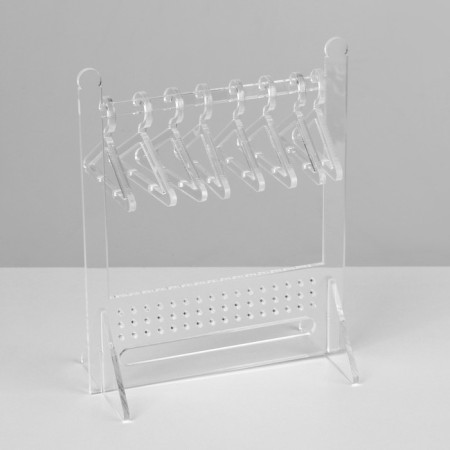 Stand for earrings "Rail" 8 hangers in the kit, 14 × 6 × 16 cm, the color is transparent-1