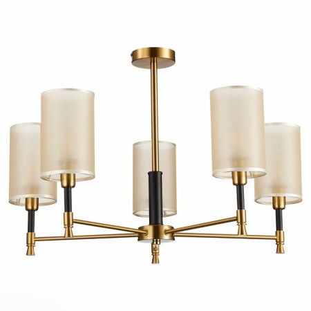 Ceiling EVOLUCE lamp. Sle300302-05. Granze. 5x40 watts, E14, 70x70x45 cm, brass color, black-3