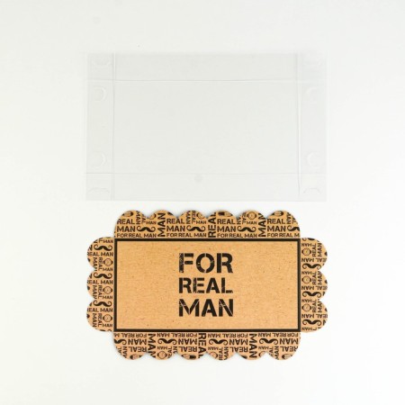 Cookie box, confectionery packaging with PVC lid, “real man”, 10.5 x 21 x 3 cm-4