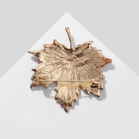 Brooch "Liszt" Autumn time, color orange-yellow in gold-1