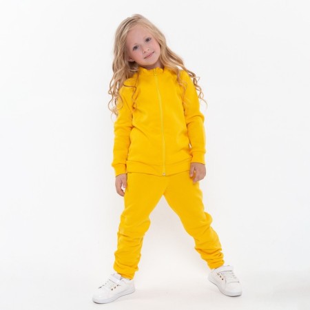 Costume (jumper, trousers), children, yellow color, height 134 cm