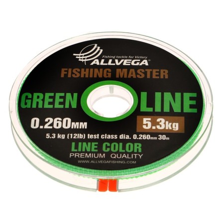 Monophile Fine Allvega Fishing Master, diameter 0.260 mm, test 5.3 kg, 30 m, green