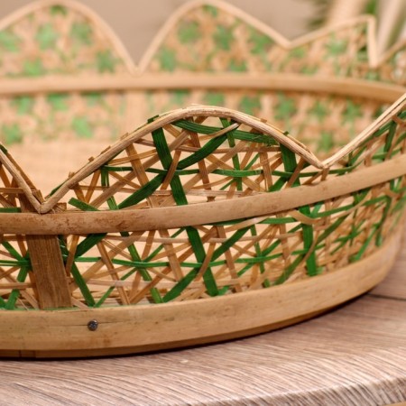 Vase wicker, from bamboo 40x40x10 cm-3