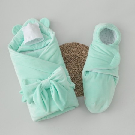 Set for discharge Winter Kinderlitto "Bear", 5 items, height 56-62 cm, mint color