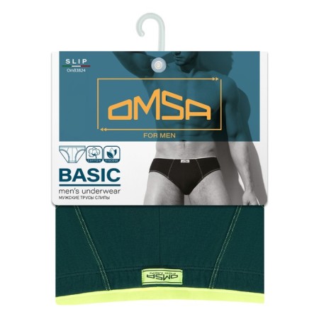 Panties Slips men's Omsa 3824, size 48, color Verde-2