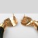 Earrings "Brushes" classic, green color in gold, l brush 9.5 cm