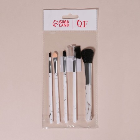 A set of makeup brushes "marble", 5 objects, white/black color-6