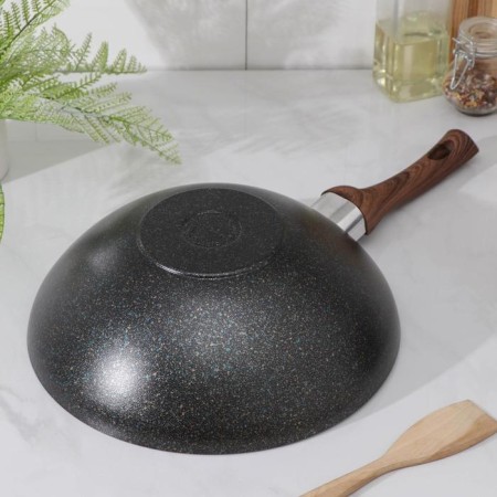 Pan Wok Granit Ultra Blue, D = 28 cm, h = 9.5 cm, plastic handle, anti -stick coating, black color-2