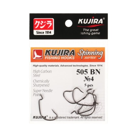 Offset hooks Kujira Spinning 505, BN color, No. 4, 5 pcs.