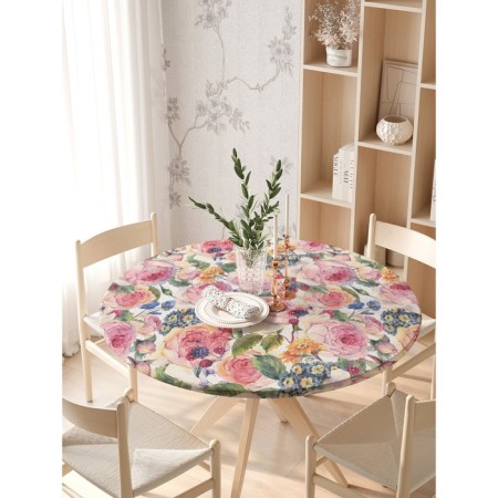 Rosa Rosa Roses, Round, Oxford, elastic band, size 140x140 cm, diameter 105-120 cm-1