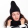 The female winter set (hat/snood), black color, size 56-58