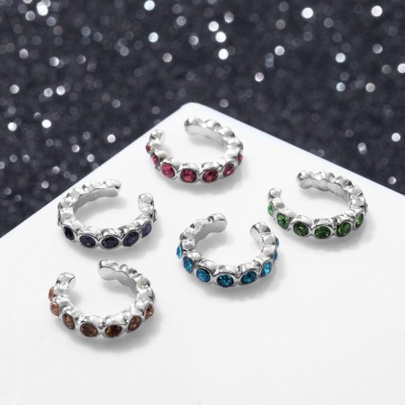 Earrings "Kuffs" cuffs, set of 5 pcs., Colored in silver-1