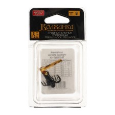 The hook of triple Volzhanka Treble Hook Stronger No. 8, 5 pcs