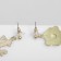 Emall earrings “What was before” chicken and egg, colored in gold