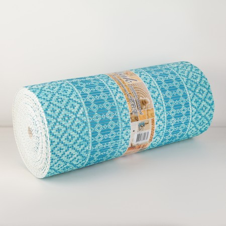 Bathroom mat "Squares", width 65 cm, roll 15 m, blue color-2