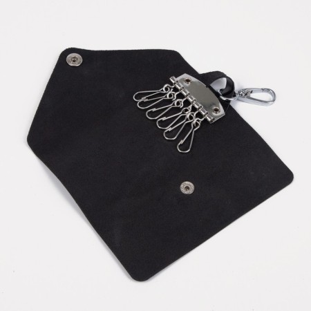 Key on the button, length 13.5 cm, 7 carbines, black color-2