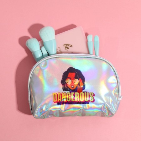 Dangerous cosmetic bag, holographic PVC, 20 x 13 cm-1