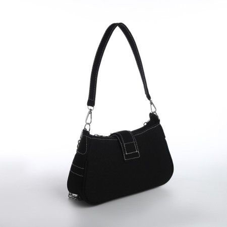 Youth bag with zipper, black color-1