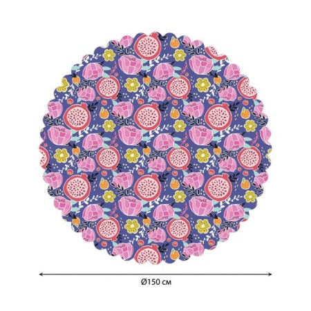Grenade and flowers, round, Saten, d = 150 cm on the table-1