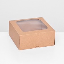 The box is folding, the lid is, with a window, craft, 15 x 15 x 6.5 cm,
